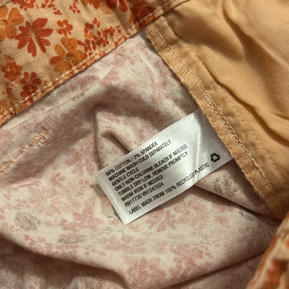 Retro Orange Floral Miniskirt Size 0 Pockets, Buttons, Wild Fable NEW 🧡🧡 - Picture 9 of 9